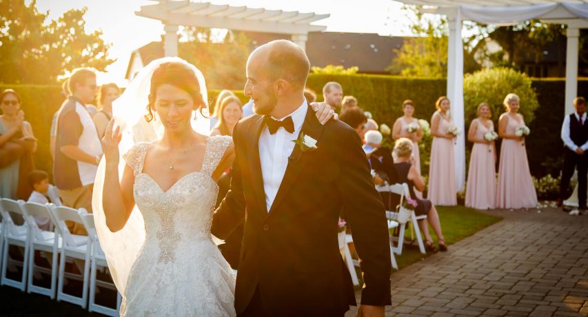 The Aerie at Eagle landing Wedding ceremony sunset ceremony