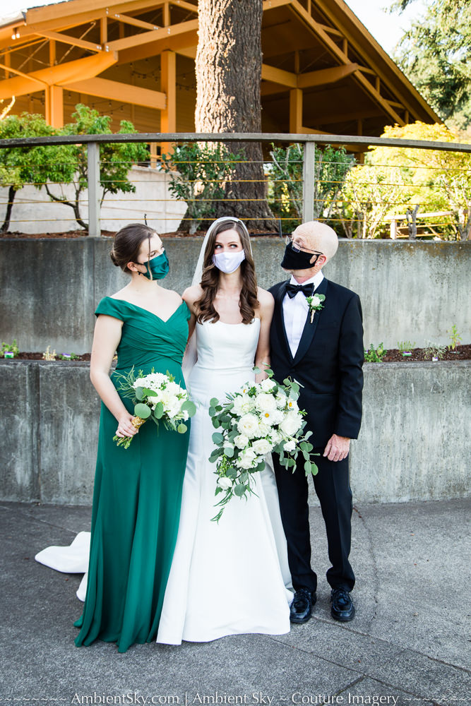 COVID-19 Wedding Family Photography with masks on
