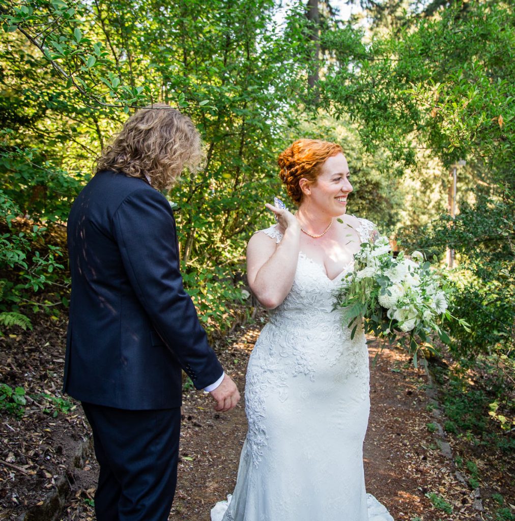 Hoyt Arboretum Wedding First Look