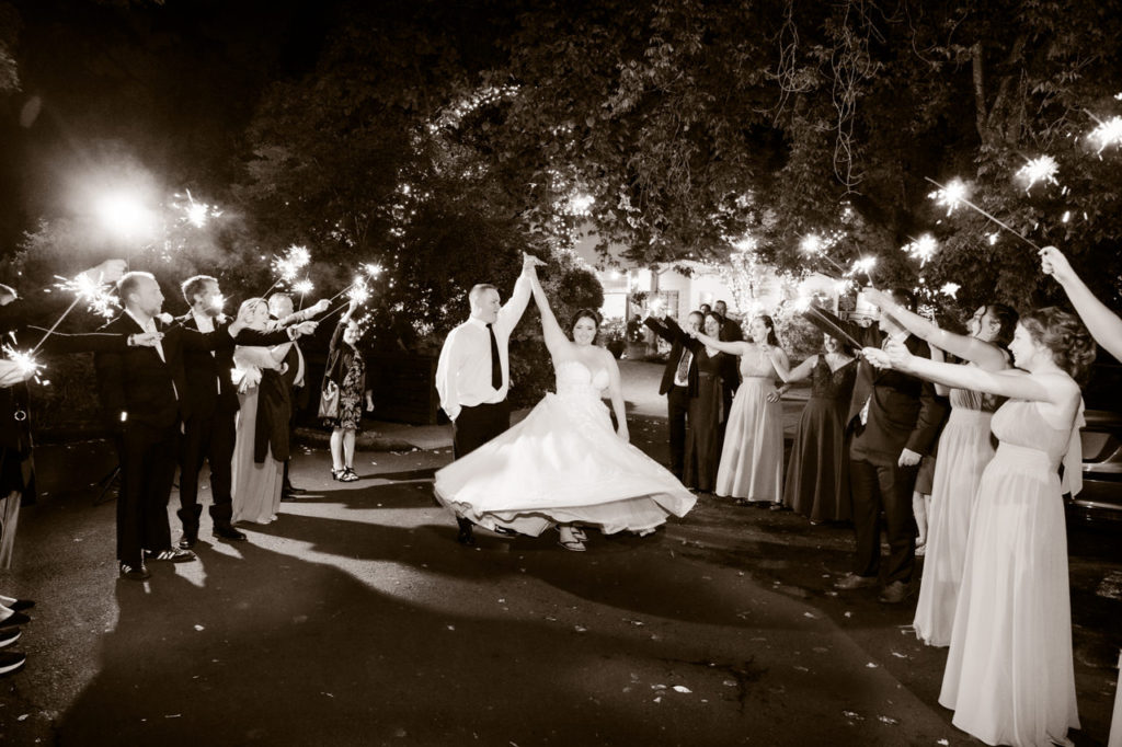 Gray Gables Estate Wedding Photos sparkler exit