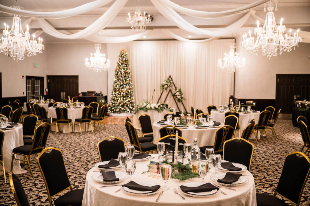Portland Winter Wedding Ballroom Decor at Gray Gables Estate