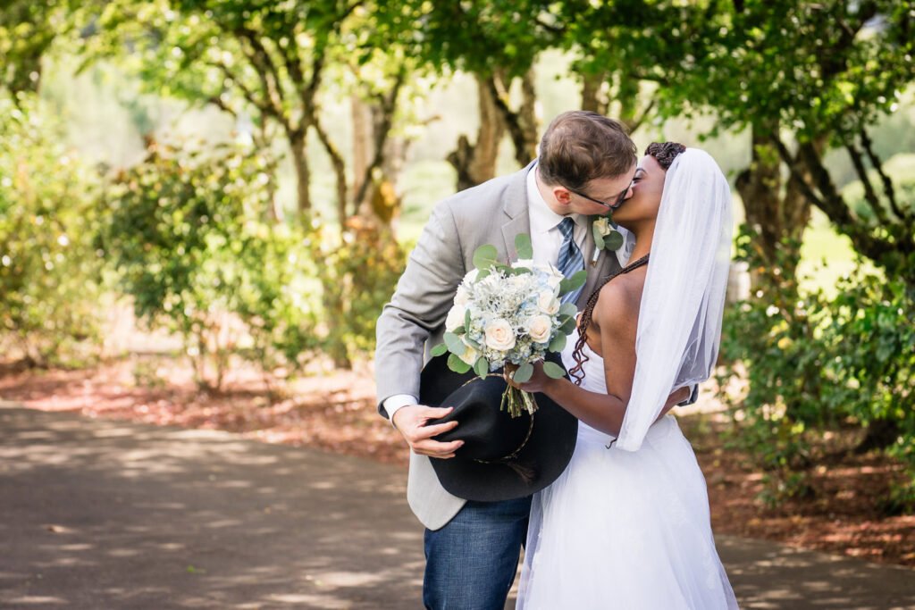 Spring Water Oasis Wedding Bride & Groom