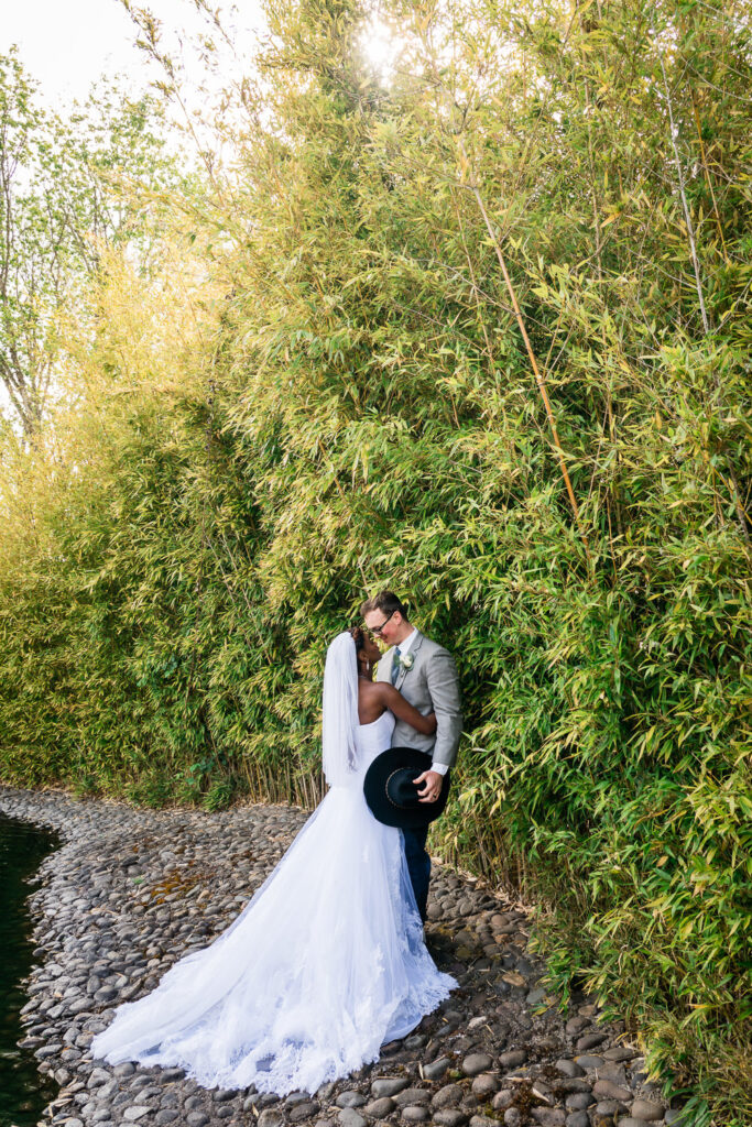 Spring Water Oasis Wedding Bride & Groom