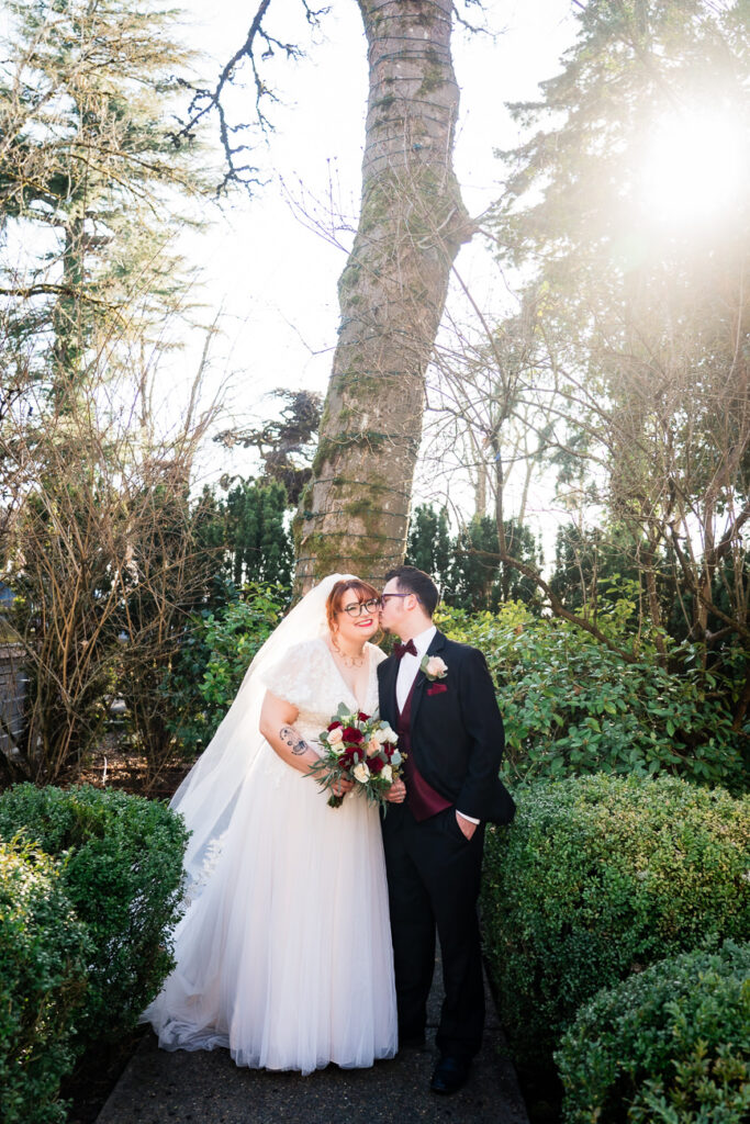 Gray Gables Portland Winter Wedding Photography bride and groom portraits