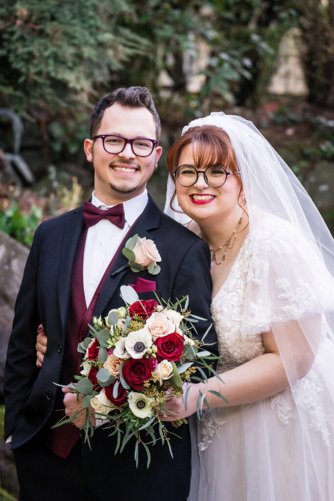 Gray Gables Portland Winter Wedding Photography bride and groom portraits
