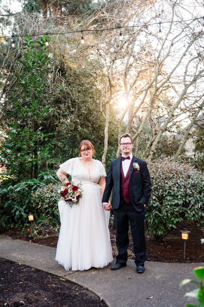 Gray Gables Portland Winter Wedding Photography bride and groom portraits