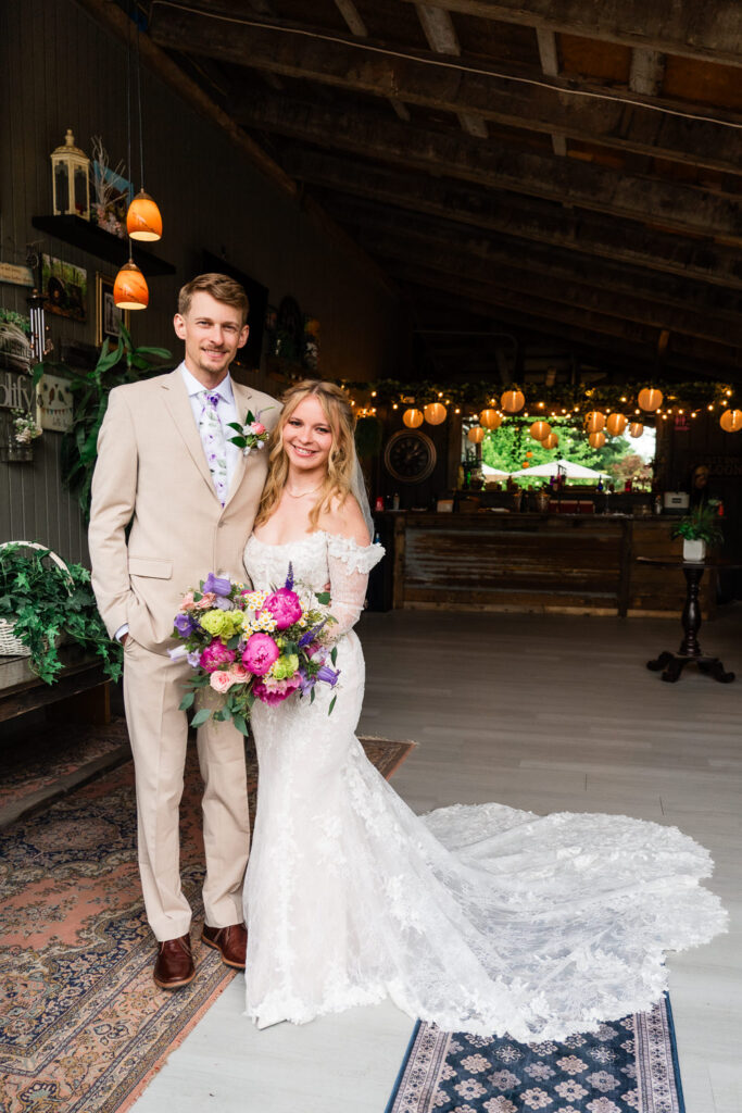 Lavender Owl Farm Wedding Bride & Groom